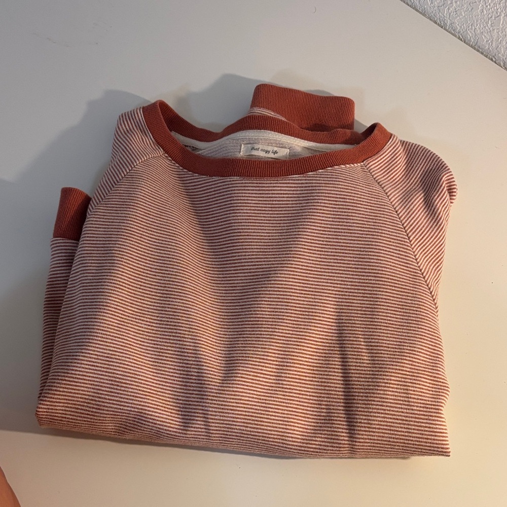 Thread & Supply Rust and Cream Striped Sweater